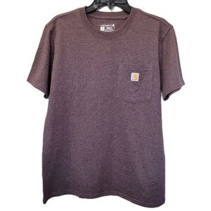 Carhartt Short Sleeve T Shirt Men's Small Purple Cotton Crew Neck Pocket K87-W